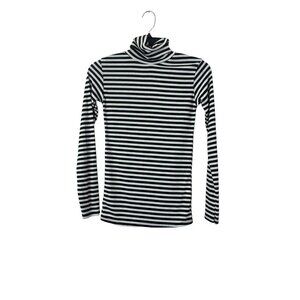 Boohoo Women's Hope Ribbed Stripped Turtle Neck Top